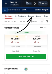 Step 2 How to Make a Team in Dream11