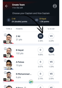 Selecting the captain and vice captain