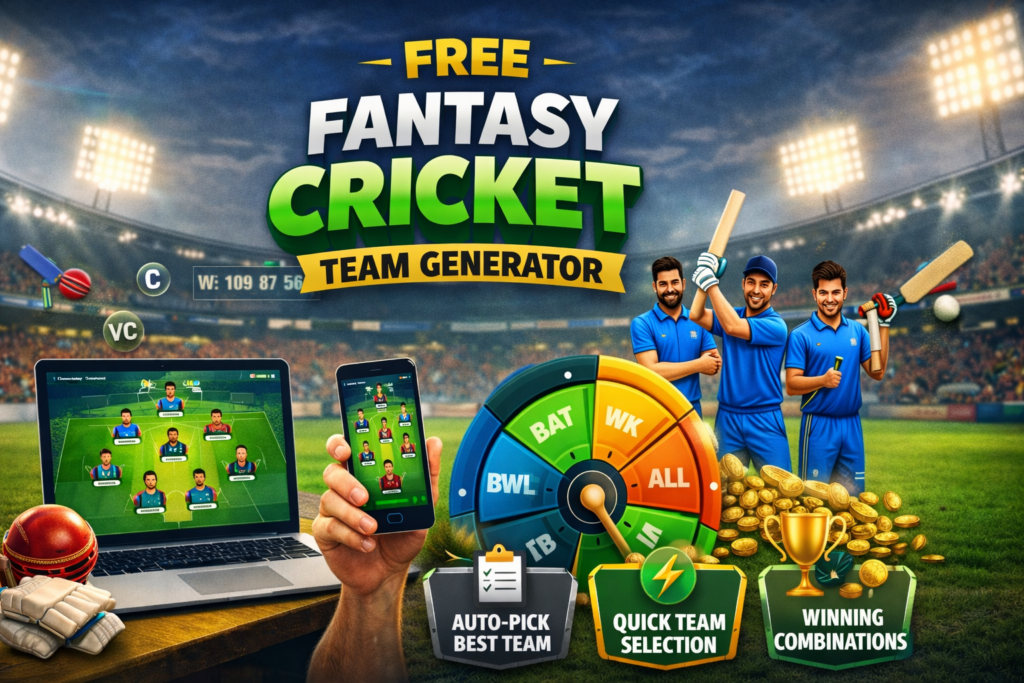 Free Fantasy Cricket Team Generator