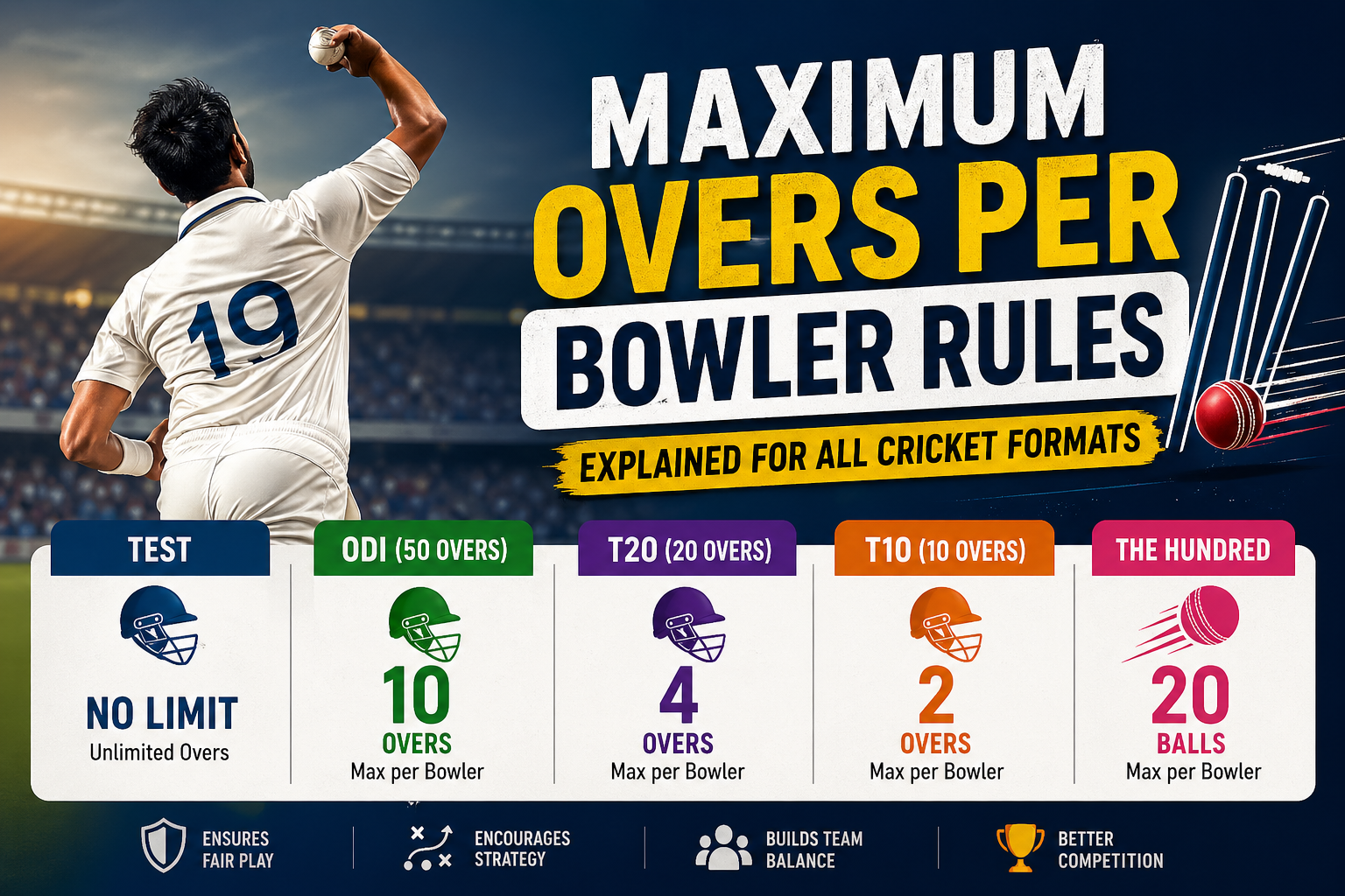 Maximum Overs Per Bowler Rules Explained for Beginners